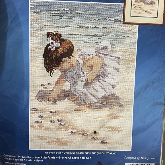 Kit de point de croix compté Janlynn Collecting Shells, 30x40cm